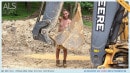 Macy Meadows in Excavator BTS video from ALS SCAN by Als Photographer