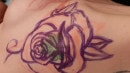 Marie Bossette Gets A Beautiful Rose Tattooed On Her Right Ribs