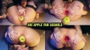 BIG APPLE FOR ASSHOLE (Anal, Teen, Gape, Stockings, POV, Doggystyle, Hairy, Glasses, Food, Close-up, Brunette, Farts, Wet Pussy, Huge Toy, Hardcore, D