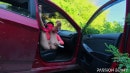 Intense Anal Masturbation In Car On The Road