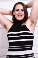 Dria Submitts Swanky Dress Big Hairy Pussy Spreads