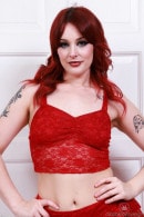 Cleo Moon Red Lingerie Hairy Pussy Spreading