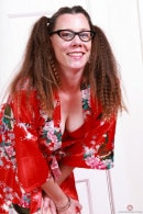 Elizabeth In Red Kimono, Red Heels, And Red Everything