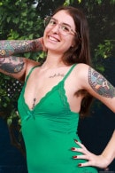 Do You Like Pearl Sage In Her Green Dress And Panties? gallery from ATKHAIRY by GB Photography