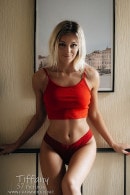 Tiffany Poses With A Red Top And Panties In A Big Bed gallery from CHARMMODELS by Domingo