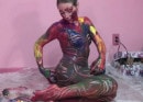 Kinky Coed Lina Is Covered In Paint