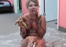 Veronica Snow in Messy Coed Veronica Fucks A Banana gallery from CHICKPASS