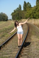 Morgan R in Peeing On A Railroad Track gallery from CLUBSEVENTEEN