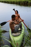 Romantic canoe ride