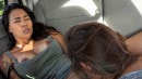 Road Trip For Dani Daniels In Backseat Lesbian Fun