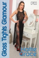 Hattie Grace Black Sheer Dress With Black Glossy Legwear Xtra Special Tease Treat