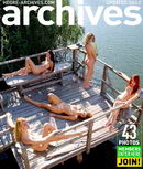 Five Naked Girls On A Pier