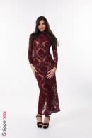 Anna Bella in Burgundy Baroque gallery from ISTRIPPER