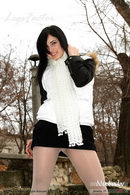 Nataly in In Winter White Opaque Tights gallery from LEGSFACTOR