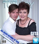 Gita in Horny Grandma Gets Her Hairy Pussy Fucked By A Toyboy video from MATURE.NL