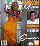 Summer in Curvy MILF With Her Young Friend Have Sex On The Sofa video from MATURE.NL