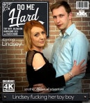 Naughty MILF With Saggy Boobs Gets Her Shaved Pussy Fucked By A Young Man