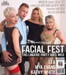 Kathy White & Lea & Mya Evans in Sharing A Toyboy For A Shared Facial For These Three Mature Nymphos video from MATURE.NL