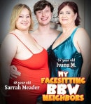 BBW's Ivana And Sarrah Meader Facesit Their Fetish Loving Toyboy Neighbor This Afternoon