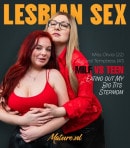 Redhead Stepdaughter Miss Olivia Eats Out Her Busty Blonde Stepmom video from MATURE.NL