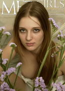 Aline A in Bed of Flowers gallery from METGIRLS