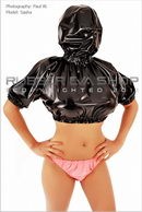 Plastic Hooded Crop Top