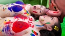 “We Painted Our Bodies Just For You…” Two Tight Pussies On Father’s Day!