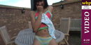 Lymara pees her stripey panties