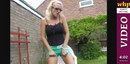 Desperate Nicki wets herself in the garden video from WETTINGHERPANTIES by Skymouse