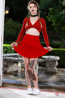 Apricot Pitts Red Dress Stripping Outdoors gallery from ATKHAIRY by GB Photography - #1