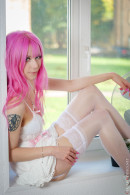 Cosplay Pink Hair Girl Lilly In White Stockings gallery from CHARMMODELS by Domingo - #5