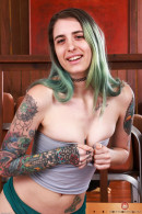 Pearl Sage With Green Hair And Matching Panties gallery from ATKHAIRY by GB Photography - #12