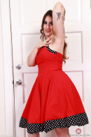 Gigi Red Dress Big Hairy Pussy Spreads gallery from ATKHAIRY by GB Photography - #10