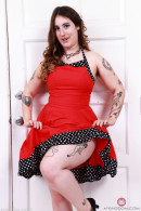 Gigi Red Dress Big Hairy Pussy Spreads gallery from ATKHAIRY by GB Photography - #8