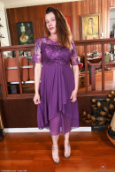 Elizabeth Dress And Strip Mature Hairy Pussy Spreads gallery from ATKHAIRY by GB Photography - #1