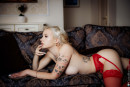 Red Stockings Sultry Boudoir Session With Orellia gallery from CHARMMODELS by Domingo - #10