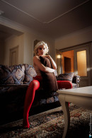 Red Stockings Sultry Boudoir Session With Orellia gallery from CHARMMODELS by Domingo - #8
