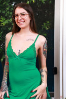 Do You Like Pearl Sage In Her Green Dress And Panties? gallery from ATKHAIRY by GB Photography - #8