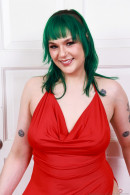 Rebecca Vanguard With Green Hair And A Red Dress gallery from ATKHAIRY by GB Photography - #8