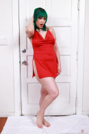 Rebecca Vanguard With Green Hair And A Red Dress gallery from ATKHAIRY by GB Photography - #9
