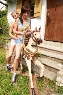 Cynthia G & Mellie in Riding the wooden horse naked gallery from CLUBSEVENTEEN - #1
