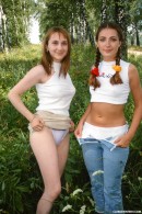 Judy I & Sylvia F in A classic lesbian outdoor set gallery from CLUBSEVENTEEN - #11