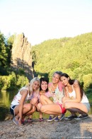 Vanessa O & Tessa E & Sara J & Nessy in 4 girls rafting naked video from CLUBSEVENTEEN - #3