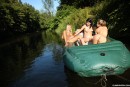 Vanessa O & Tessa E & Sara J & Nessy in 4 girls rafting naked video from CLUBSEVENTEEN - #8