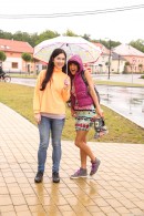 Suzy Rainbow & Daphne J in Young Lesbians Pleasing Each Other In The Rain gallery from CLUBSEVENTEEN - #1