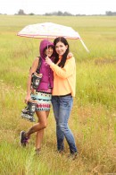 Suzy Rainbow & Daphne J in Young Lesbians Pleasing Each Other In The Rain gallery from CLUBSEVENTEEN - #6