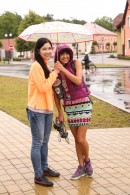 Suzy Rainbow & Daphne J in Young Lesbians Pleasing Each Other In The Rain gallery from CLUBSEVENTEEN - #9