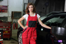 Tera Link in Cute Female Mechanic Plays Solo In The Car Service gallery from TMWVRNET - #13