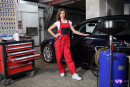 Tera Link in Cute Female Mechanic Plays Solo In The Car Service gallery from TMWVRNET - #9