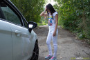Roxy Sky in Rewarding The Car Rescuer gallery from NOBORING - #5